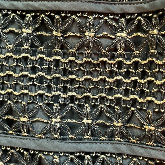 Robbie & Nikki black/metallic gold lace miniskirt - Picture 7 of 9